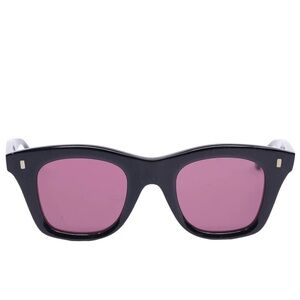 Celine CL40057I Wayfarer Sunglasses black acetate with purple lenses gold hinges